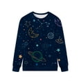 thumbnail image 3 of TWZH Women Planet Graphic 3D Print Crew Neck Long Sleeve Pullover Top, 3 of 4