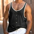 thumbnail image 2 of Dovford Men's Button Down Tank Tops Scoop Neck Sleeveless T Shirts Blouses Loose Fit 2025, 2 of 3