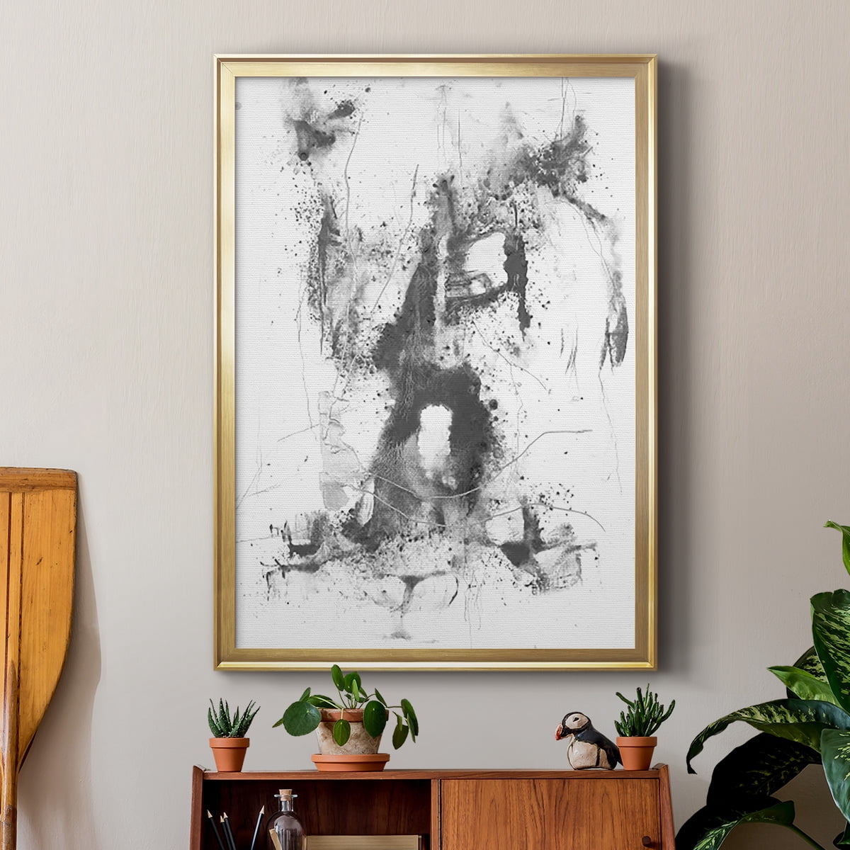 Graphite Abstract II Premium Framed Print, in Gold, Black, or Silver - Ready to Hang