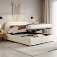 thumbnail image 4 of Noble House King Hydraulic Lift Storage Platform Bed,Boucle Upholstered with Hidden Under-Bed Storage,Beige, 4 of 9