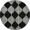 thumbnail image 3 of Unique Loom Serenity Shag Collection Area Rug - Soufriere (10' Round Black and White), 3 of 13