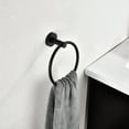 thumbnail image 4 of AWZTOO 6-Piece Bathroom Hardware Set 23'' Bathroom Towel Bar Toilet Paper Holder Towel Ring Robe Hooks Stainless Steel Accessories Set Matte Black, 4 of 5