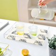 thumbnail image 6 of Acrylic Tray 15.7*11.8*1.9 Inch Transparent Tray Food Tray Tea Cup Tray Serving Trays Cosmetics Storage Kitchen Table Bathroom Sundry Storage Beautiful Blue Owl Pattern, 6 of 7
