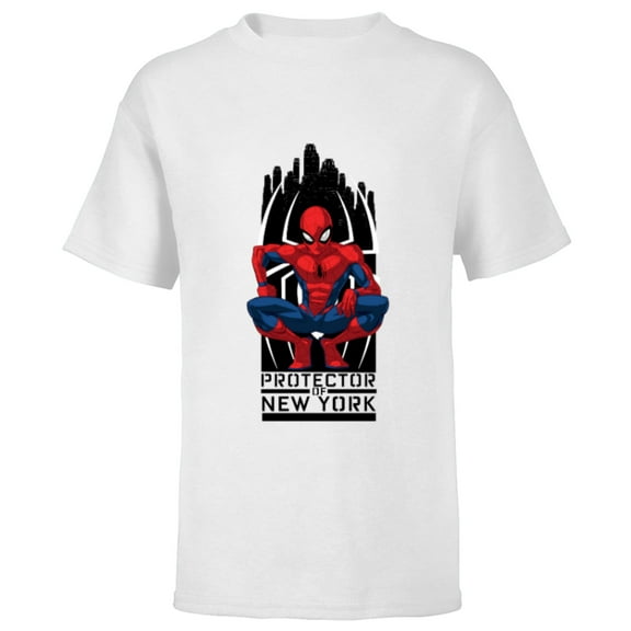 Marvel Spider-Man Protector of New York - Short Sleeve T-Shirt for Kids - Customized-White
