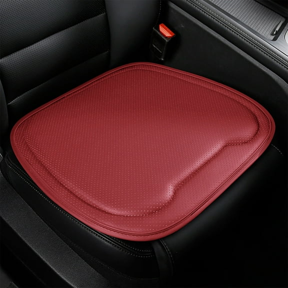 Car Seat Cushion Ventilated Design, Four Season Leather Driver Seat Pad, Breathable Automotive Cushion for Comfort