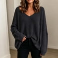 thumbnail image 4 of Lnmiateer Women Oversized V‑Neck Chunky Knit Pullover Sweater Drop‑Shoulder Loose‑Fit Slouchy Fall Winter Daily Outfit, 4 of 6