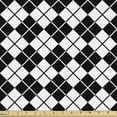 thumbnail image 1 of Plaid Fabric by the Yard, Modern Graphic Argyle Pattern in Black and White Repetitive Diamond Shape Stripes, Decorative Upholstery Fabric for Chairs & Home Accents, 5 Yards, Black White by Ambesonne, 1 of 4