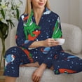 thumbnail image 6 of Daiia Dinosaur Astronaut Space Surfing for Women's Long-Sleeved Pajama Set – Soft & Comfortable Sleepwear Button-Up Pajamas Cozy Lounge Wear-XX-Large, 6 of 7