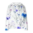 thumbnail image 3 of Women's Waffle Sweatshirt Fashion Print Hooded Sweatshirts Loose Casual Long Sleeve Top with Pocket Drawstring Pullover 2025 Trendy Clothing, 3 of 5