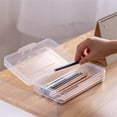thumbnail image 3 of Tumdkd Large Capacity Plastic Pencil Box Clear Stackable Storage Organizer with Snap-Tight Lid for Office Home Art Pens Markers Supplies, 3 of 4