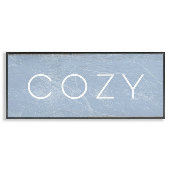 Stupell Industries Cozy Charming Distressed Phrase Typography Painting Black Framed Art Print Wall Art, 24 x 10