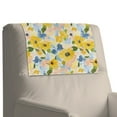 thumbnail image 4 of COEQINE Sofa Headrest Covers Washable PU Leather Recliner Headrest Cover Furniture Slipcover with Adhesive Backed Hook and Loop Straps for Home Decor, 17x27 Inch, Yellow Flower, 4 of 7