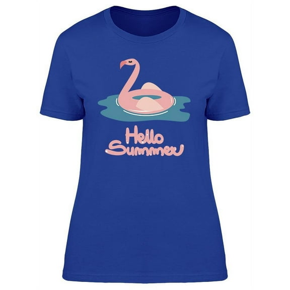 Hello Summer, Pink Swan Like T-Shirt Women -Image by Shutterstock, Female x-Large