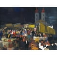 thumbnail image 3 of Vilmos Aba-Novák 18x15 Black Modern Framed Museum Art Print Titled - Figures in a Village Market, 3 of 5
