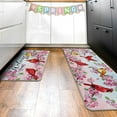thumbnail image 6 of Welcome Spring Summer Cardinal Kitchen Rugs Set of 2, Red Birds Pink Dogwood Floral Flower Kitchen Mats Decor, Seasonal Floor Door Mat Home Decorations -17x29 and 17x47 Inch, 6 of 6