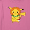 thumbnail image 2 of Girl's Pokemon Halloween Pumpkin Pikachu Graphic Cropped T-Shirt Light Pink Medium, 2 of 3