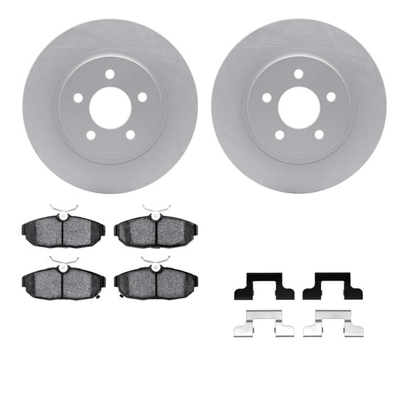 Dynamic Friction Company Rear Geospec Brake Rotors with 5000 Advanced Brake Pads includes Hardware 4512-99040