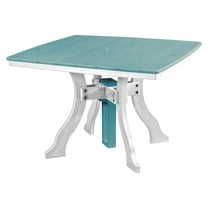 American Furniture Classics Dining Height Square Table in Aruba Blue with a White Base