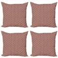 thumbnail image 1 of Vintage Throw Pillow Cushion Case Pack of 4, Continuous Repetitive Nostalgic Pattern with Curly Motifs, Modern Accent Double-Sided Print, 4 Sizes, Pale Sepia Maroon, by Ambesonne, 1 of 2