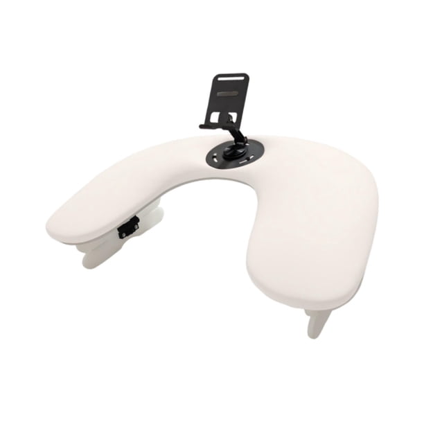Almohada de apoyo para manos para manicura, para uso en salones de belleza y en el hogar. Reposabrazos para manicura. Blanco con soporte