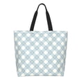 thumbnail image 1 of Disketp Daisy Plaid Blue Bolsa Tote Estampada para Mujer, Bolso de Hombro y de Mano para Compras y Viajes, 1 of 8