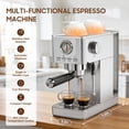 thumbnail image 6 of Espresso Machine, 20 Bar Visible High Pressure Gauge, 47 OZ Water Tank with Milk Frorther Silver, Automatic Stainless Steel Espresso Maker, Gift for Coffee Machine Enthusiasts, 6 of 6