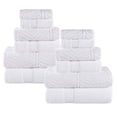 thumbnail image 3 of Superior Chevron 12-Piece Zero Twist Cotton Towel Set, Plush and Ulta Soft Towels, White, 3 of 11