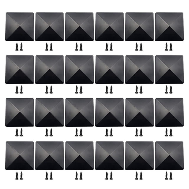 Bgsha Fence Post Cap with Pre-Drilled Holes Black Plastic Pyramid for 4x4 inches Posts