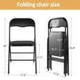 thumbnail image 3 of Sandinrayli 5-Pack Fabric Padded Folding Chair for Home Office Wedding Party Outdoor Indoor Adult, 330LBS Capacity, Black, 3 of 13