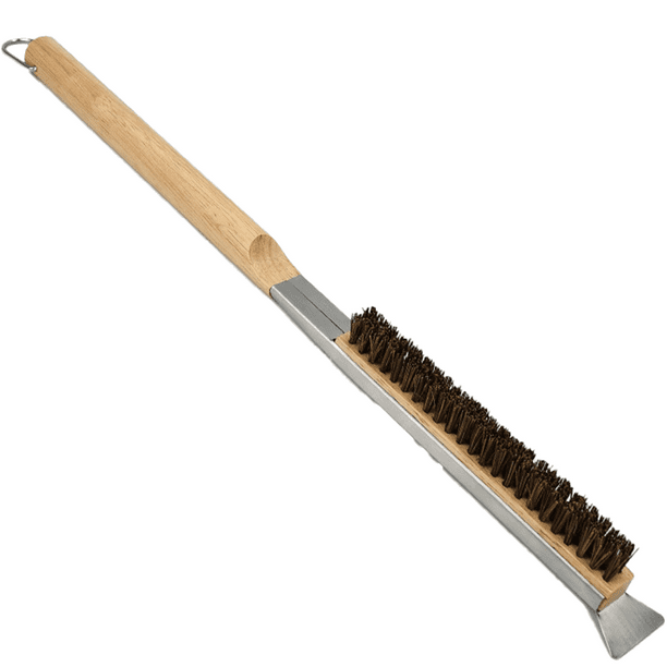 Pizza Oven Brush,Copper Wire Pizza Stone Cleaning Brush with Scraper