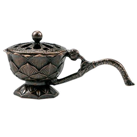 Lotus Incense Burner with Handle, Lotus Shaped Holder Fit for Home Decoration