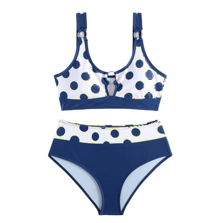 Divhosrg High Waisted Swimsuits for Women  Bikini Sets for Women Cheeky  Plus Size Bathing Suit for Women  Womens Swimwear Two Piece  Dark Blue Swimsuits for Women Two Piece XL