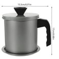 thumbnail image 2 of HEMOTON 1pc Stainless Steel Oil Strainer Pot Grease Container Oil Storage Can Grease Keeper with Strainer and Lid, 2 of 8