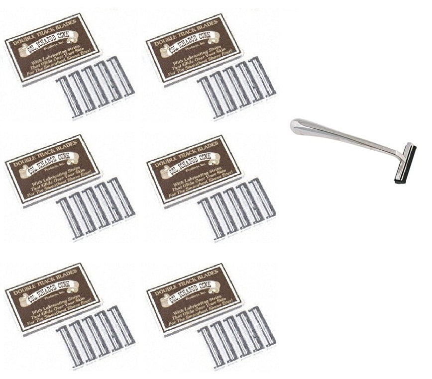 Trac II Chrome Handle + Colonel Ichabod Conk Trac II Razor Blades 10 ct. (Pack of 6)