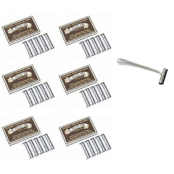Trac II Chrome Handle + Colonel Ichabod Conk Trac II Razor Blades 10 ct. (Pack of 6) + Makeup Blender Stick, 12 Pcs