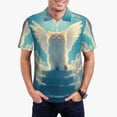 thumbnail image 5 of Yiaed Sunshine Cute Winged CatPrint Men's Short Sleeve Polo Shirt,Golf Polo for Men Three-Button Golf Shirt Athletic Casual Collared T-Shirt- Large, 5 of 7