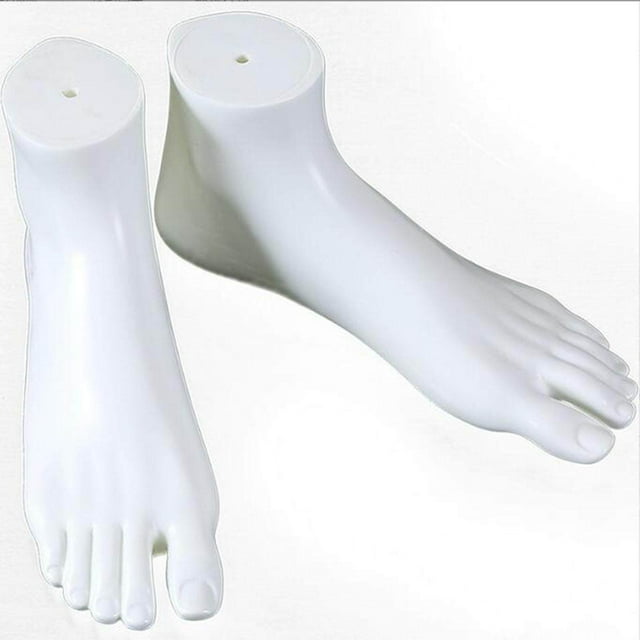 PVC Mannequin Adult Feet Ankle Bracelet Foot Left and display foot model Right for Toe Rings White