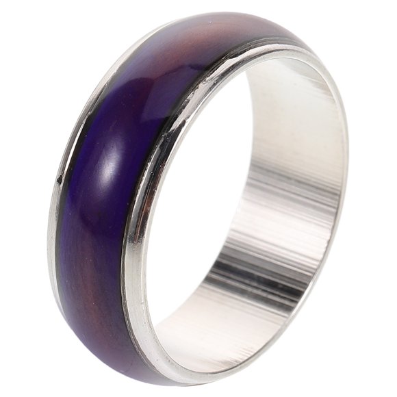 Unisex Color Changing Mood Ring in Stainless Steel Multi Color Diameter 15.6mm