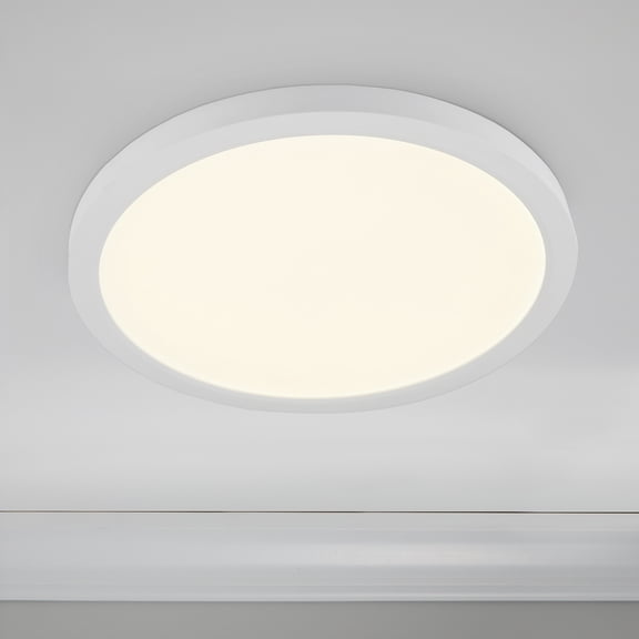 Maxxima 12 in. LED Flush Mount Ceiling Light, 5 CCT 2700K-5000K, 2300 Lumens, Round Color Selectable Panel Light, Dimmable