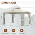 thumbnail image 3 of COOS BAY 13x11 Patio Outdoor Gazebo with Mosquito Netting, Two-Tier Canopy Tent with Screen Wall for Backyard, Lawn and Garden, Beige, 3 of 7