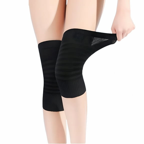 BESTSKY Sports Knee Compression Sleeve - 1 Pair - Non-Slip Breathable Stretch - Men Women - Fitness Running Cycling - Joint Protector - Knee Pad Brace - Knee Support Guard