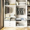 thumbnail image 3 of Closet Organizers Bins 6 Packs - Large Closet Shelf Organizer with Handles, Fabric Trapezoid Storage Bins, Collapsible Storage Cubes for Clothes, Towels, Light Gray, 3 of 14