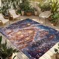thumbnail image 2 of Outdoor Rug 5x7 ft Gingerbread Man Christmas Waterproof Outdoor Patio Rug Mat Non Slip Outside Area Rugs Carpet for RV,Camping,Porch,Deck,Pool,Balconybackyard,Winter Snowy Scene White, 2 of 9