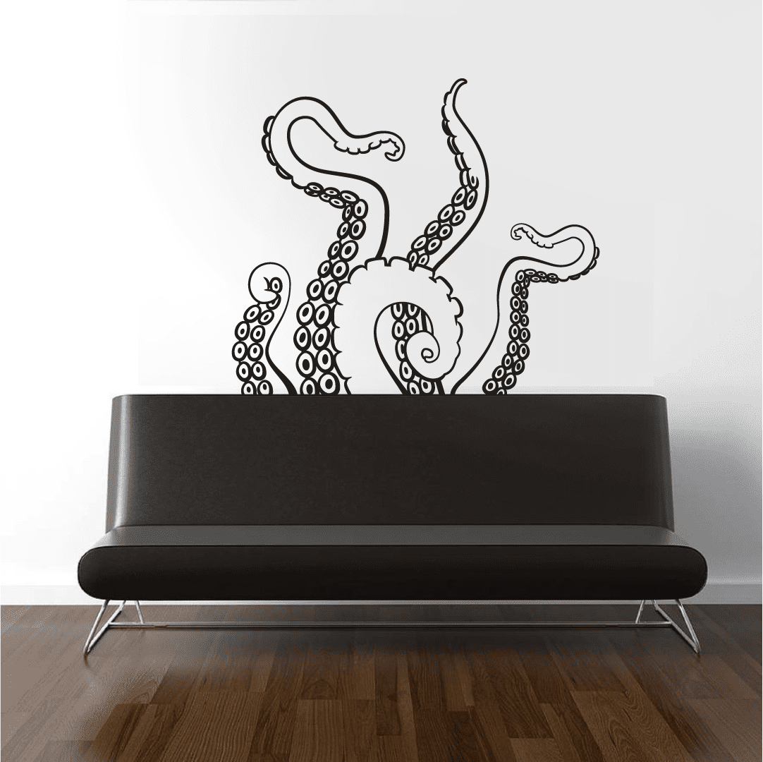 Adhesive Home Wall Living Room Tentacles Squid Kraken Marine Animal Decor  Design Wall Art Decal 18