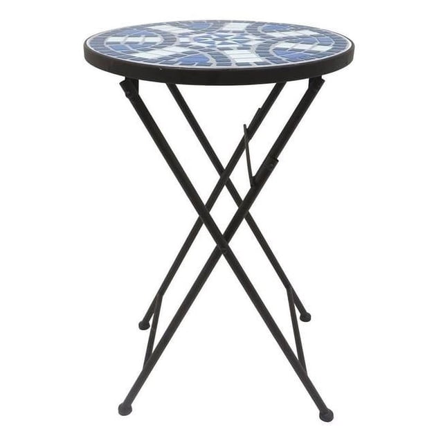 Best Desu 2130A Mosaic Art Collection Blue Daisy Accent Table