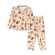 thumbnail image 1 of Balery Red Wine Conjunto de Pijama con Estampado para Mujer, Conjunto de Dos Piezas con Manga Larga, Ropa de Dormir Suave con Bolsillos, Pijamas Cómodos-XX-Large, 1 of 7