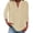 Beige, variant on Yigetop Womens 3/4 Sleeve T-Shirts V Neck Buttons Tops Basic Tee Solid Color Blouse Loose Fit Pullover Summer Shirts 2024,Mint Green,4Xl