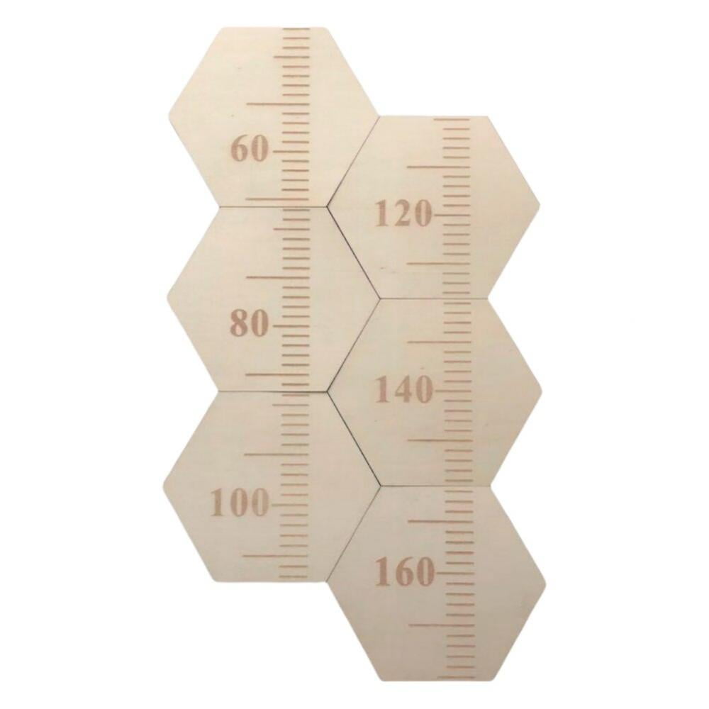 sonbest wooden growth chart ruler for boys girls kids height measure school nursery room decorations ruler sticker wall decor hexagon 60 160cm walmart com