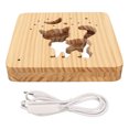 thumbnail image 1 of Night Light Lamp, Cat Hollow Shape Wooden 3D Lamp Multi Purpose  For Decor, 1 of 8