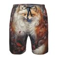 thumbnail image 3 of Logiee Romantic Flower Fox Couple Print Mens Swim Trunks Quick Dry Board Shorts,Breathable Hawaii Beach Shorts Swimwear Bathing Suits-XX-Large, 3 of 6